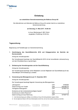 Einladung - Bellevue Group