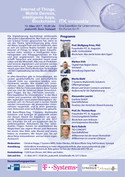 Internet of Things, Mobile Devices, intelligente Apps, Blockchains