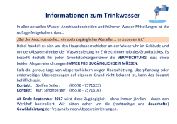 Informationen zum Trinkwasser