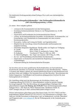 einen Seelsorgebereichsmusiker / eine Seelsorgebereichsmusikerin
