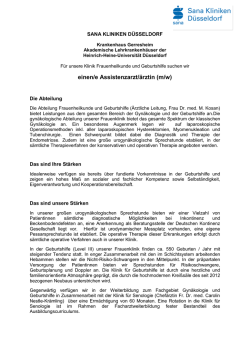 einen/e Assistenzarzt/&auml;rztin (m/w)