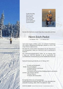 Herrn Erich Pedot