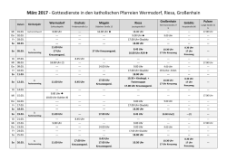 Gottesdienste im März >> mehr