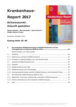 Krankenhaus- Report 2017 Schwerpunkt