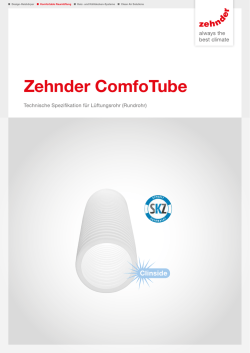 Technische Spezifikation Zehnder ComfoTube