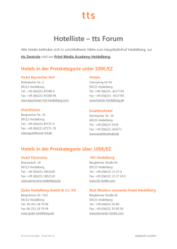 Hotelliste &ndash; tts Forum