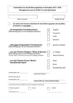 Wahlbogen - Waldschule Schwanewede