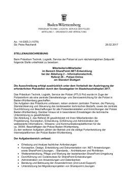 MitarbeiterIn Bereich SharePoint Stuttgart 1079
