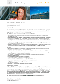 HR Business Partner (m/w) Lufthansa Technik AG Hamburg Be who