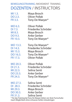 dozenten / instructors