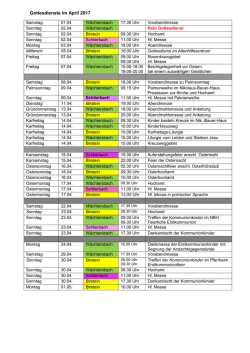 Gottesdienste im April 2017