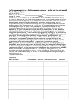 Haftungsausschluss - Haftungsbegrenzung &ndash; Unterwerfungsklausel