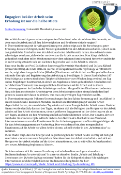 Engagiert bei der Arbeit sein: Erholung ist nur die halbe