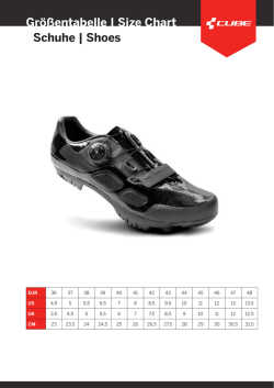 Gr&ouml;&szlig;entabelle | Size Chart Schuhe | Shoes - Bike