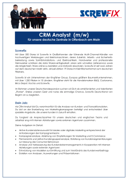 CRM Analyst (m/w)