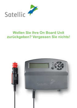 Wollen Sie Ihre On Board Unit zurückgeben? Vergessen