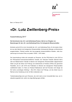 Dr. Lutz Zwillenberg-Preis