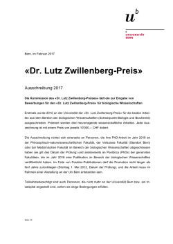 Dr. Lutz Zwillenberg-Preis