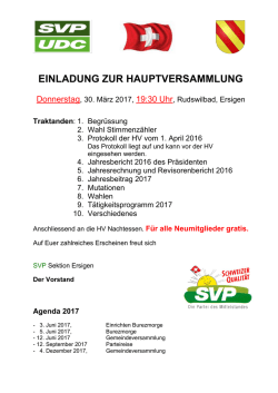 einladung zur hauptversammlung