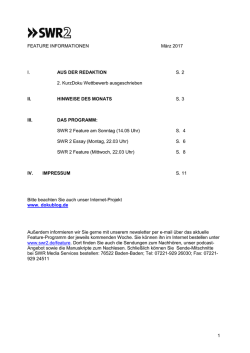 Download: SWR2 Feature Informationen