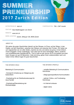 summer preneurship - Impact Hub Zurich