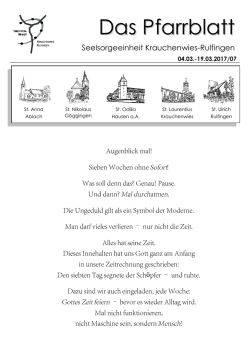 Pfarrblatt 07/17 - Seelsorgeeinheit Krauchenwies