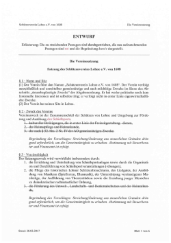 der Entwurf mit den Änderungen und Begründung