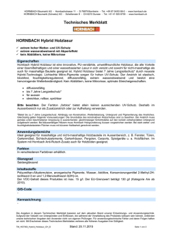 Technisches Merkblatt HORNBACH Hybrid Holzlasur
