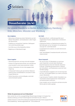 Stellenanzeige als PDF - Solidaris Revisions-GmbH