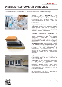 innenraumluftqualit&auml;t im holzbau - Forum