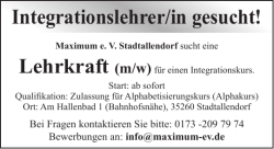 Integrationslehrer/in gesucht!