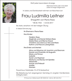Frau Ludmilla Leitner