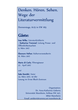 Literaturvermittlung-Termine - Germanistik