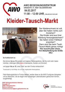Kleider-Tausch-Markt - AWO Gelsenkirchen / Bottrop