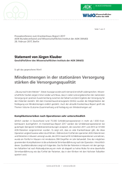 Statement von Jürgen Klauber - AOK