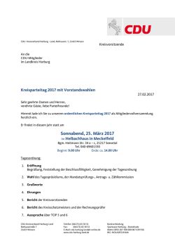 Einladung zum Kreisparteitag