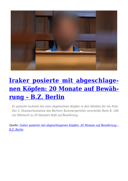 Iraker posierte mit abgeschlagenen K&ouml;pfen: 20 Monate auf