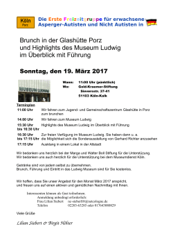 Brunch in der Glashütte Porz und Highlights des Museum Ludwig im