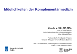 Präsentation Komplementärmedizin, Frau Prof. Witt, IKI