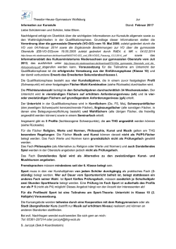 Infoblatt zur Kursstufe f&uuml;r Klasse 10