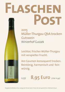 2015 Müller-Thurgau QbA trocken Gutswein