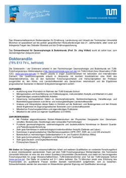 Doktorand/in - Technische Universit&auml;t M&uuml;nchen