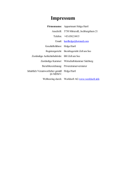 Impressum/Kontakt - Appartment Hartl