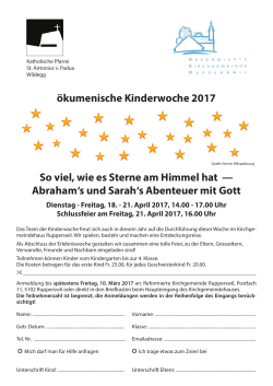 Anmeldung zur Kinderwoche - Reformierte Kirchgemeinde Rupperswil