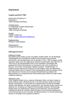 Impressum - Musikverein Eichelberg e.V.