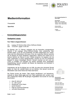 Medieninformation - Polizei Sachsen