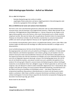OAG-Arbeitsgruppe Rotmilan – Aufruf zur Mitarbeit
