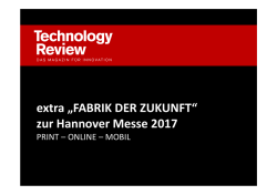 extra „FABRIK DER ZUKUNFT“ zur Hannover Messe 2017