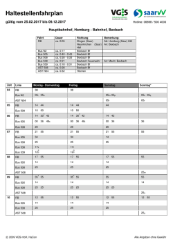 Haltestellenfahrplan - Hauptbahnhof in Homburg / Saar