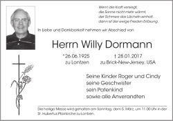 Herrn Willy Dormann